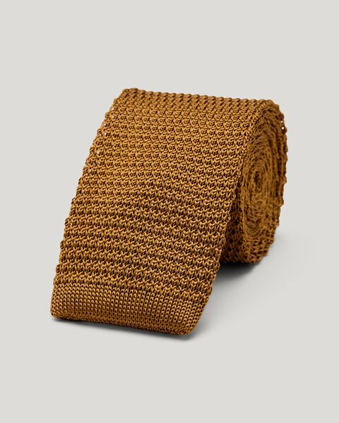 Knitted Silk Tie, Tan, hi-res